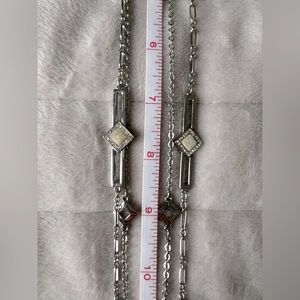White House Black Market Double Layer Silver Necklace